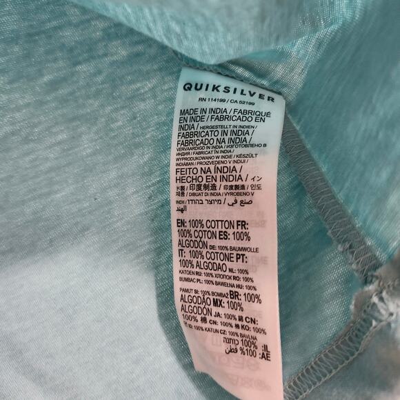 ❤️NWT❤️ Quiksilver Men's Light Blue Short Sleeve Tee - Picture 7 of 8